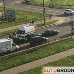 В Гродно столкнулись три машины: одного из водителей зажало между легковушками