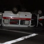 В Ивацевичах после ДТП автомобиль скорой помощи опрокинулся на крышу
