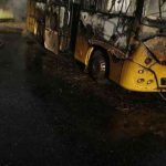 Полностью уничтожен. В Климовичах утром сгорел школьный автобус