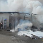 В Орше на площадке магазина горели стройматериалы